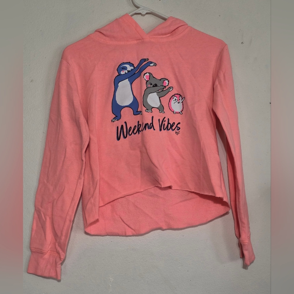 Justice Pink Hoodie with Animal Graphic (0192)